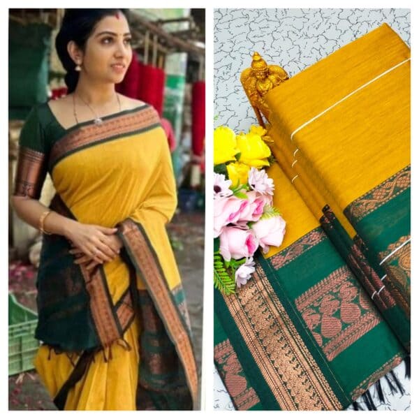 Kalyani Cotton Saree – Premium Lata Gadwal Paithani Collection