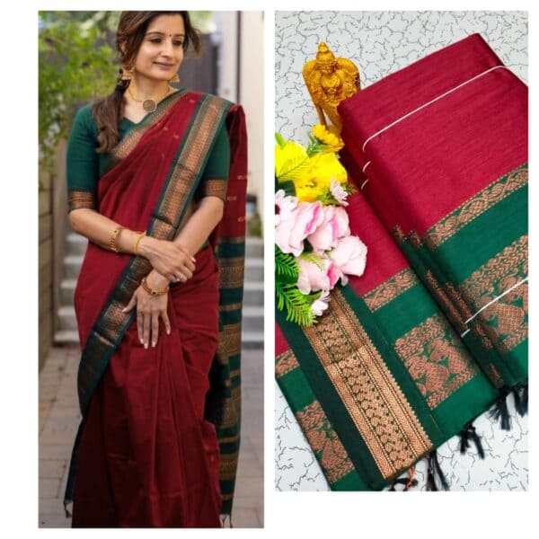 Kalyani Cotton Saree – Premium Lata Gadwal Paithani Collection