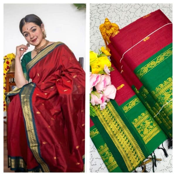 Kalyani Cotton Saree – Premium Lata Gadwal Paithani Collection