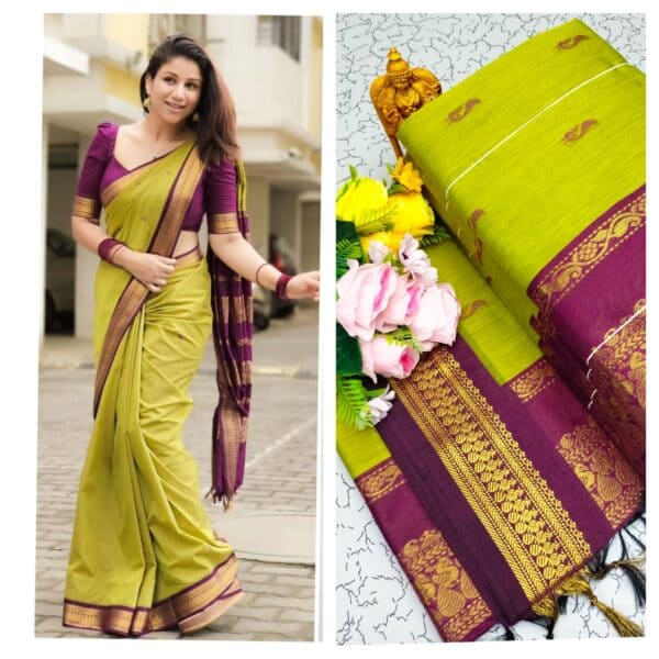 Kalyani Cotton Saree – Premium Lata Gadwal Paithani Collection