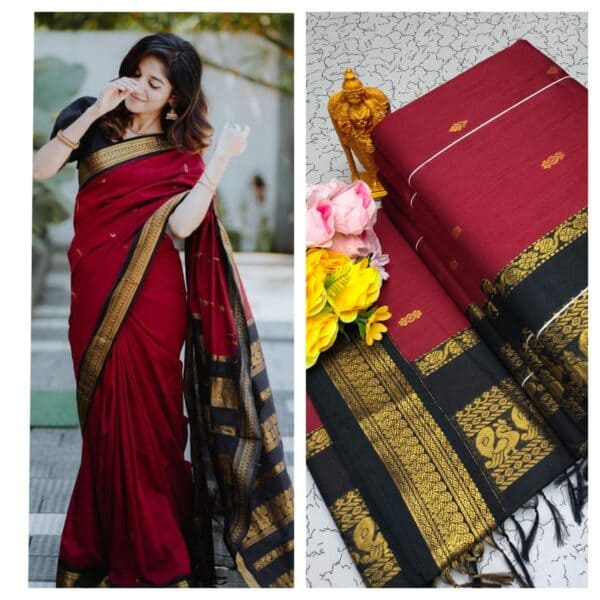 Kalyani Cotton Saree – Premium Lata Gadwal Paithani Collection