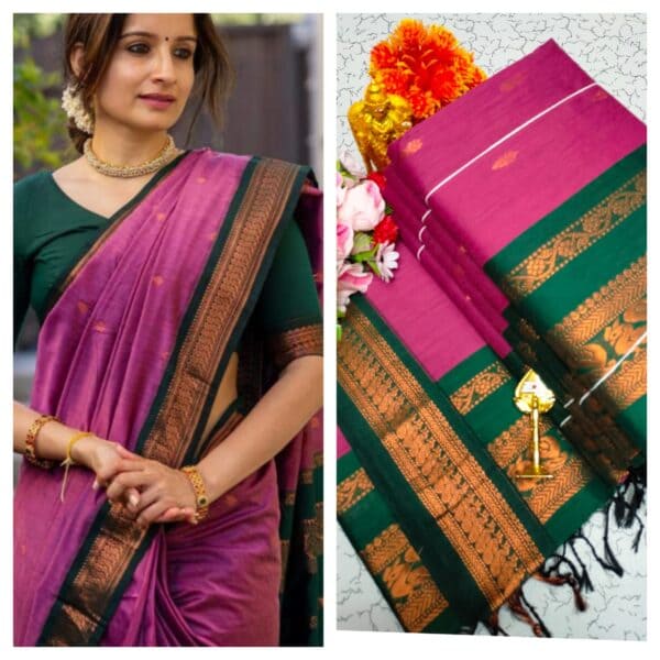 Kalyani Cotton Saree – Premium Lata Gadwal Paithani Collection