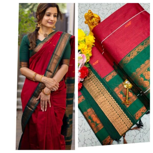 Kalyani Cotton Saree – Premium Lata Gadwal Paithani Collection
