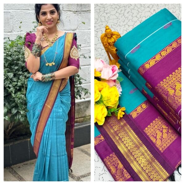 Kalyani Cotton Saree – Premium Lata Gadwal Paithani Collection