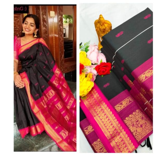 Kalyani Cotton Saree – Premium Lata Gadwal Paithani Collection