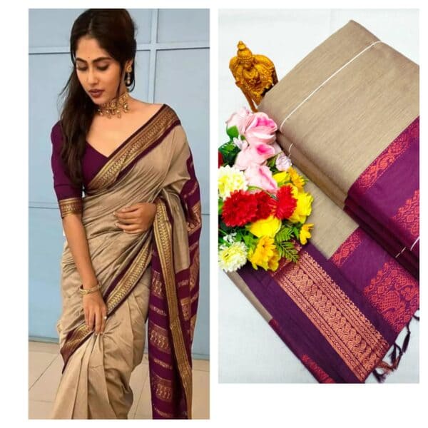 Kalyani Cotton Saree – Premium Lata Gadwal Paithani Collection