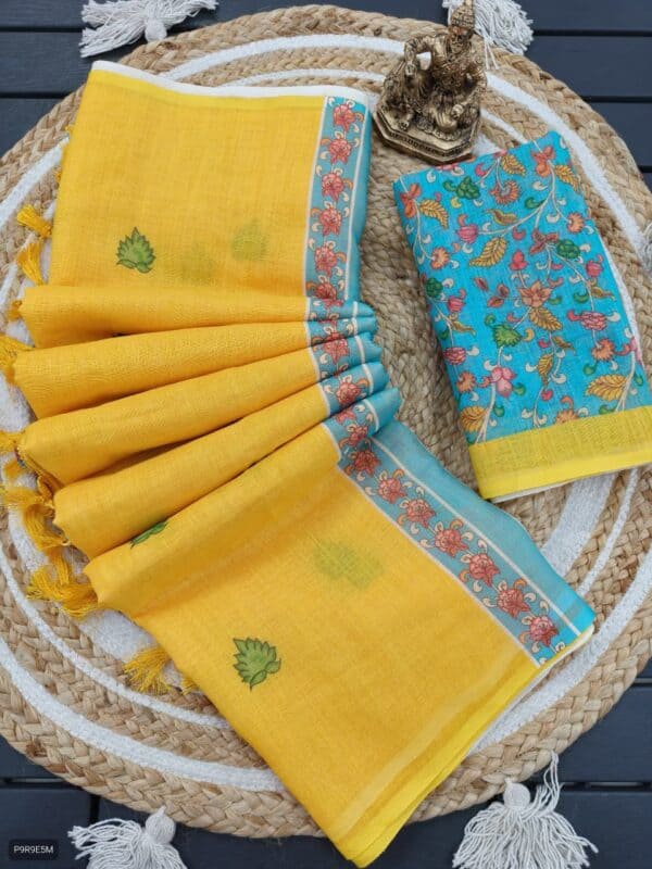 Linen Cotton Saree | Lightweight & Comfortable Everyday Wear