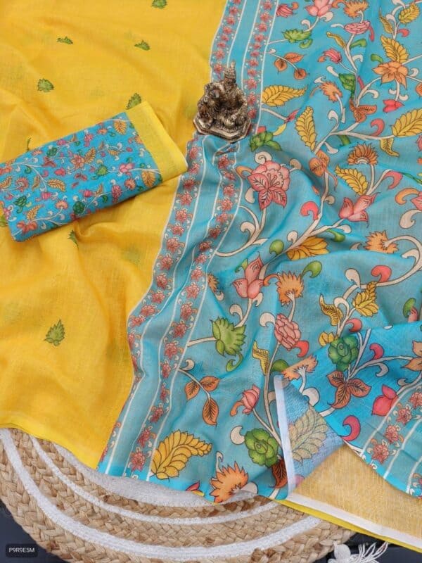 Linen Cotton Saree | Lightweight & Comfortable Everyday Wear