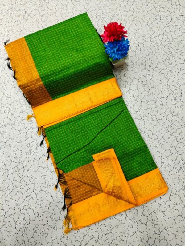 Kalyani Cotton Checked Saree | Lata Gadwal Paithani Style Saree