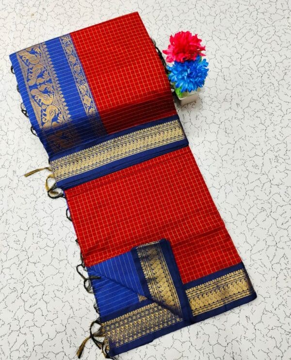Kalyani Cotton Checked Saree | Lata Gadwal Paithani Style Saree