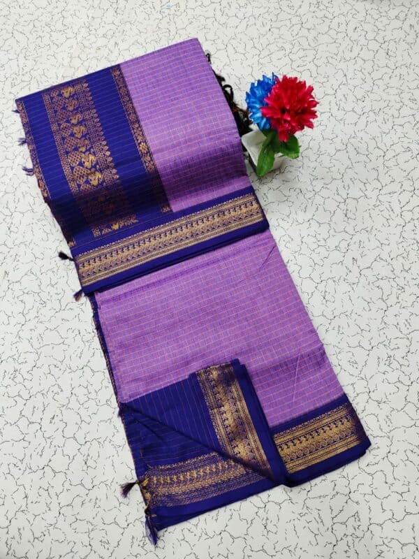 Kalyani Cotton Checked Saree | Lata Gadwal Paithani Style Saree
