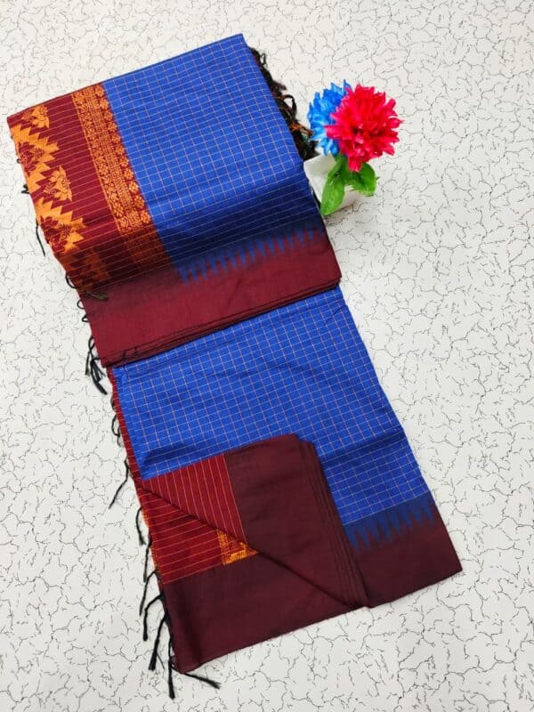Kalyani Cotton Checked Saree | Lata Gadwal Paithani Style Saree
