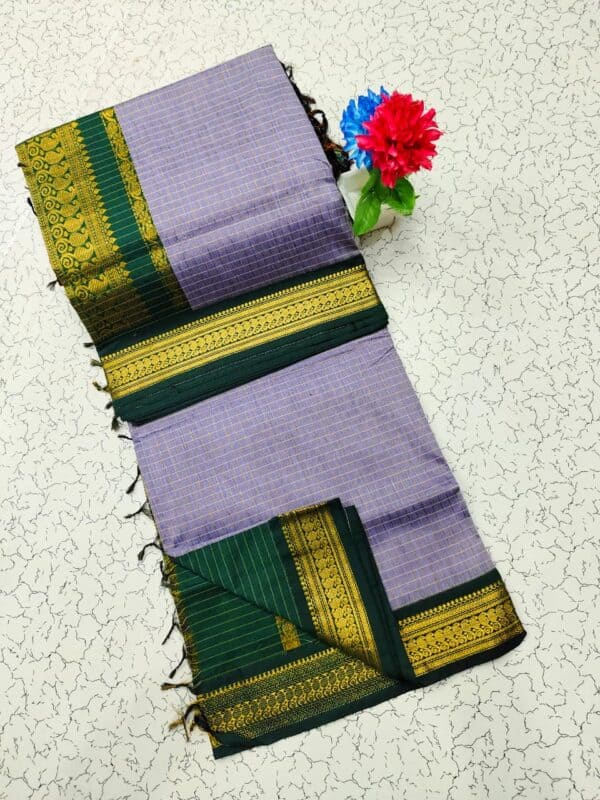 Kalyani Cotton Checked Saree | Lata Gadwal Paithani Style Saree