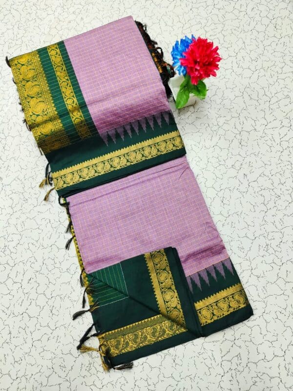 Kalyani Cotton Checked Saree | Lata Gadwal Paithani Style Saree