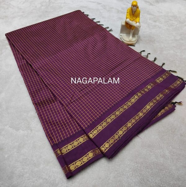 Muthu Kattam Arani Silk Cotton Saree | Checked Sarees
