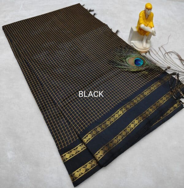 Muthu Kattam Arani Silk Cotton Saree | Checked Sarees