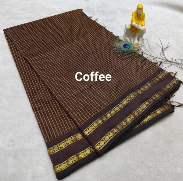 Muthu Kattam Arani Silk Cotton Saree | Checked Sarees