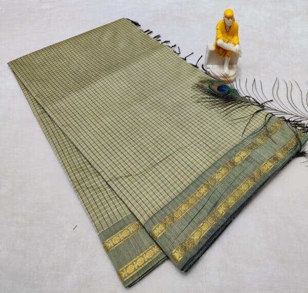 Muthu Kattam Arani Silk Cotton Saree | Checked Sarees
