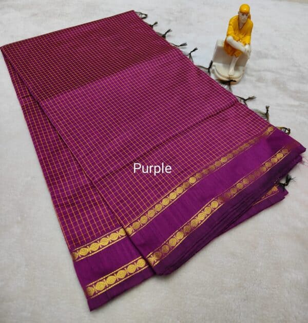 Muthu Kattam Arani Silk Cotton Saree | Checked Sarees