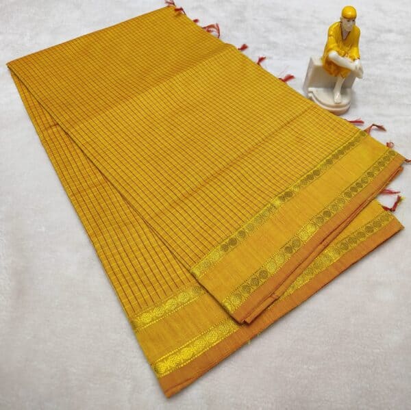 Muthu Kattam Arani Silk Cotton Saree | Checked Sarees