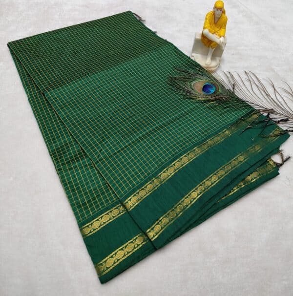 Muthu Kattam Arani Silk Cotton Saree | Checked Sarees
