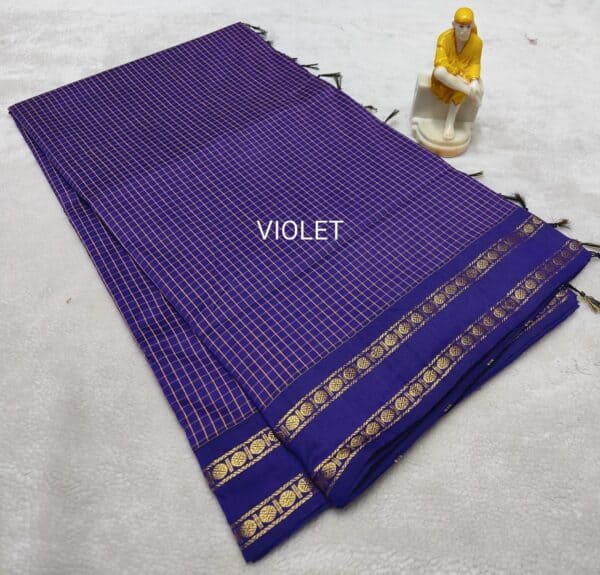 Muthu Kattam Arani Silk Cotton Saree | Checked Sarees