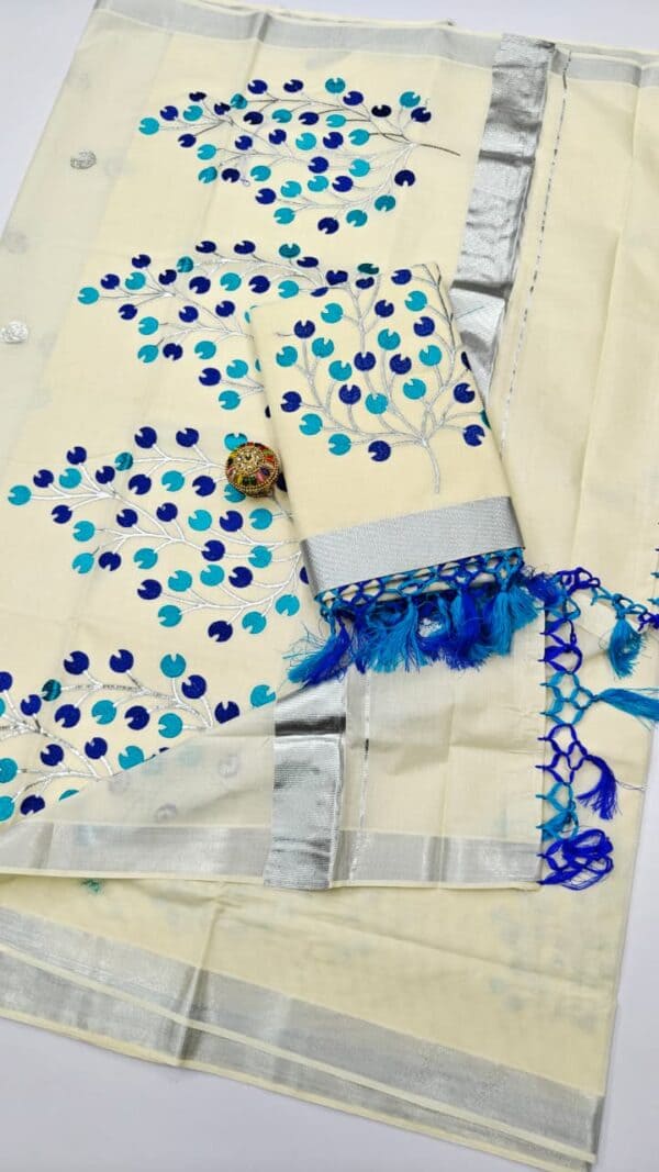 Kerala Cotton Embroidery Sarees | Traditional & Elegant Collection