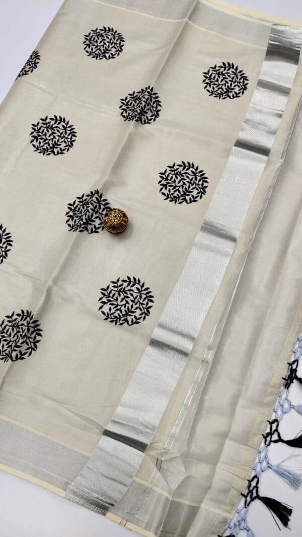 Kerala Special Tissue Embroidery Saree | Elegant Traditional Collection
