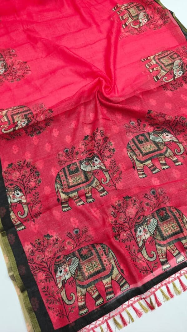 Pure Linen Cotton Sarees | Lightweight & Comfortable Office Wear