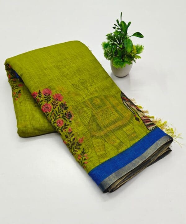 Pure Linen Cotton Sarees | Lightweight & Comfortable Office Wear