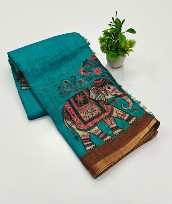 Pure Linen Cotton Sarees | Lightweight & Comfortable Office Wear