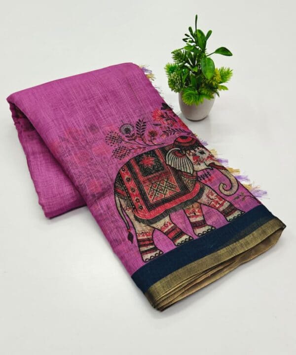 Pure Linen Cotton Sarees | Lightweight & Comfortable Office Wear