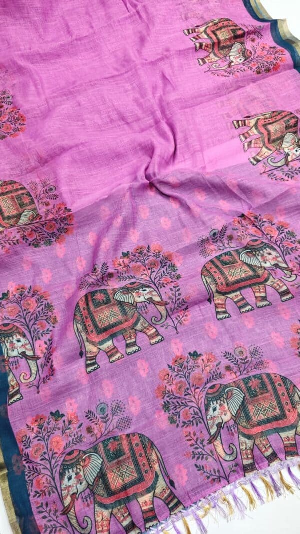 Pure Linen Cotton Sarees | Lightweight & Comfortable Office Wear