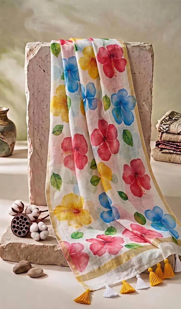 Pure Linen Cotton Sarees | Premium Lightweight & Elegant Collection
