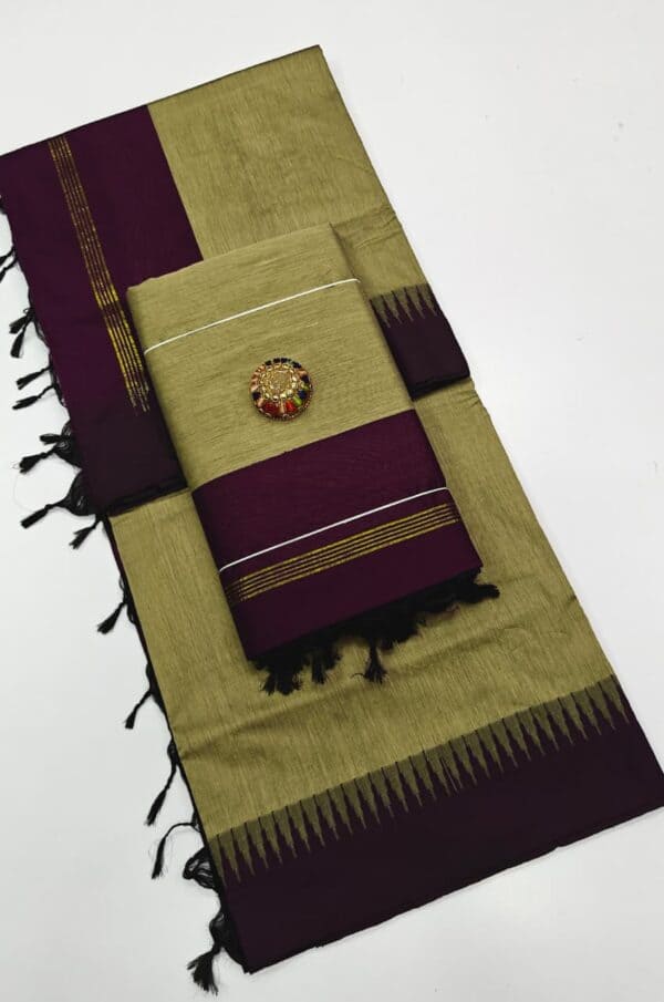 Kalyani cotton plain saree