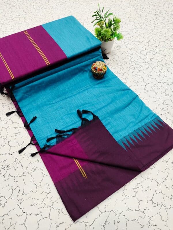 Kalyani cotton plain saree