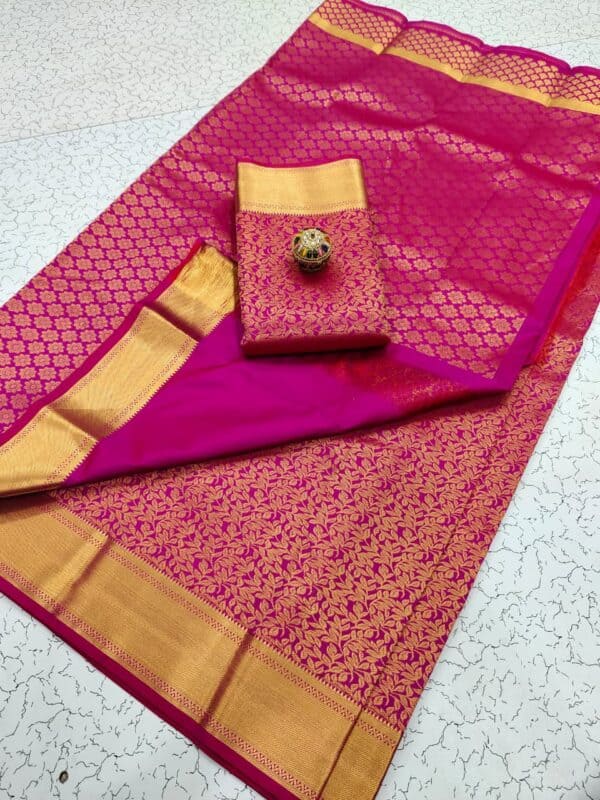 All-Over Self Design Bridal Saree | Premium Wedding Sarees Online