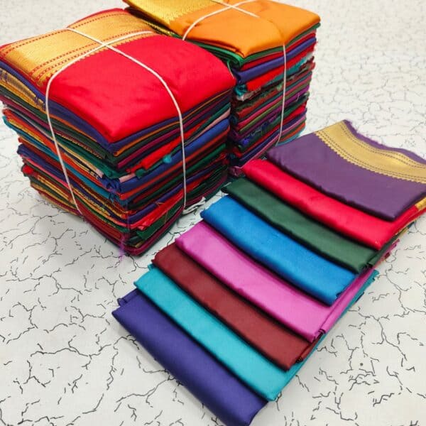 Lotous Silk Cotton Big Border Blouse Bundle | Premium Saree Blouse Collection