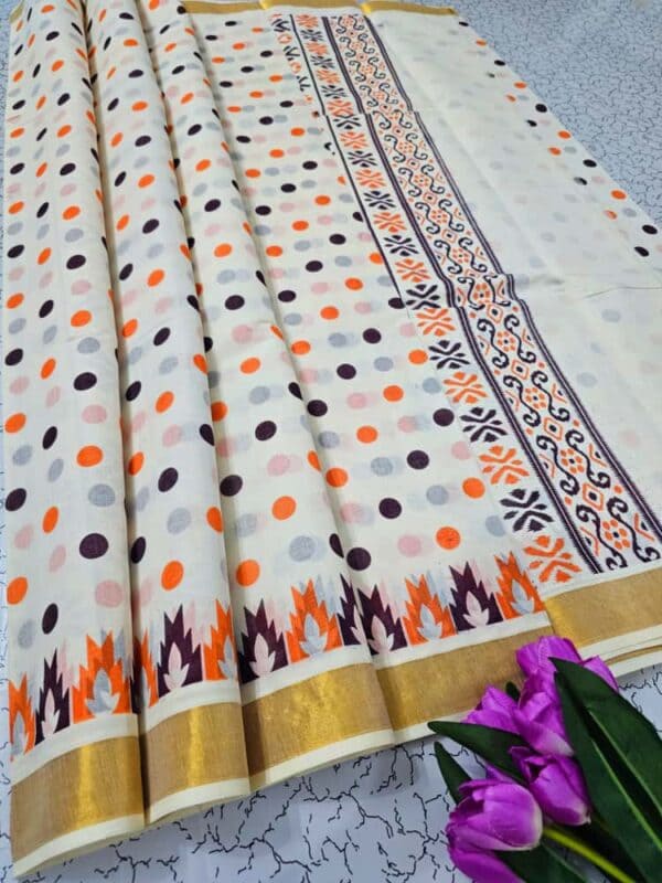 Kerala Cotton Printed Sarees | Beautiful Traditional Printed Work