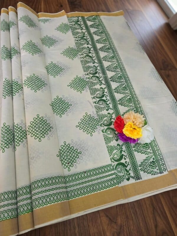 Kerala Cotton Printed Sarees | Beautiful Traditional Printed Work