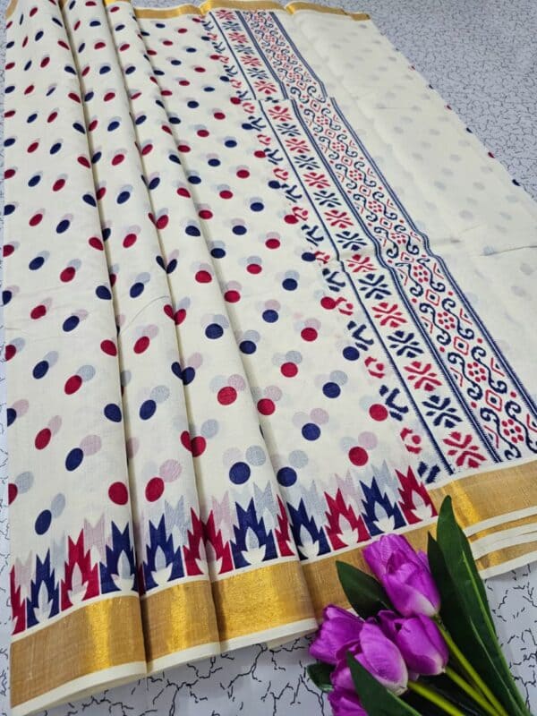 Kerala Cotton Printed Sarees | Beautiful Traditional Printed Work