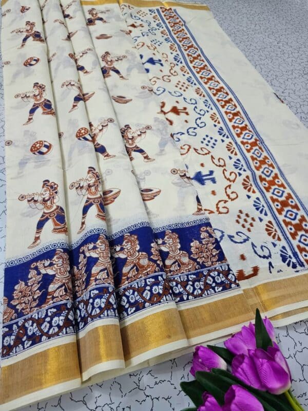 Kerala Cotton Printed Sarees | Beautiful Traditional Printed Work