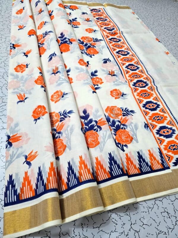 Kerala Cotton Printed Sarees | Beautiful Traditional Printed Work