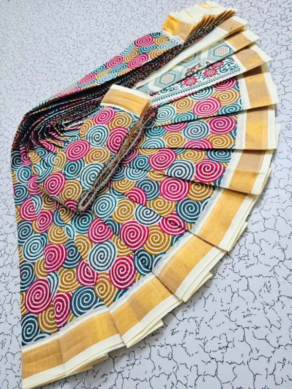 Kerala Cotton Printed Sarees | Beautiful Traditional Printed Work