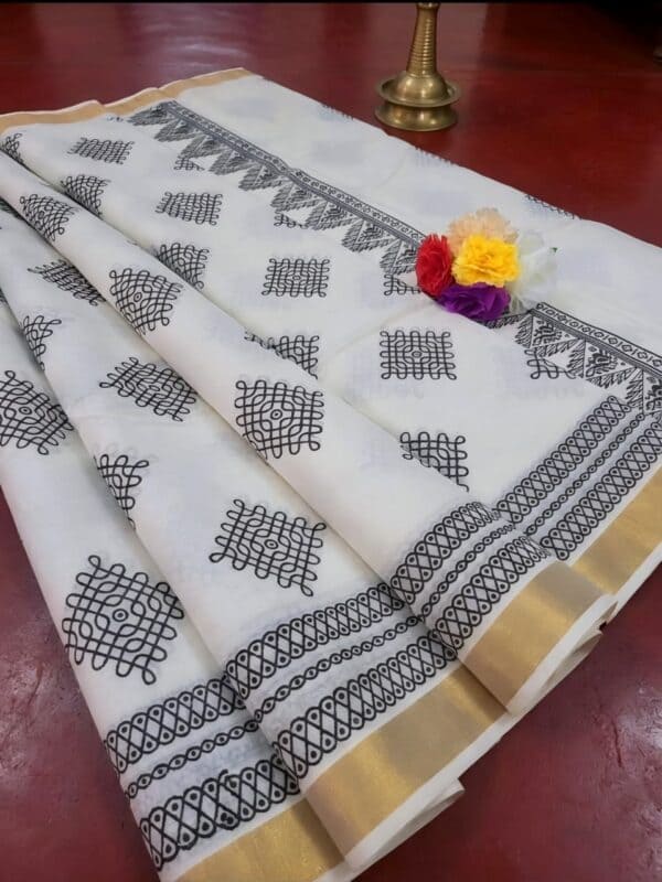 Kerala Cotton Printed Sarees | Beautiful Traditional Printed Work