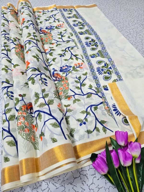 Kerala Cotton Printed Sarees | Beautiful Traditional Printed Work