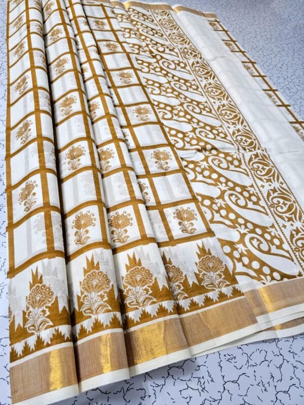 Kerala Cotton Printed Sarees | Beautiful Traditional Printed Work