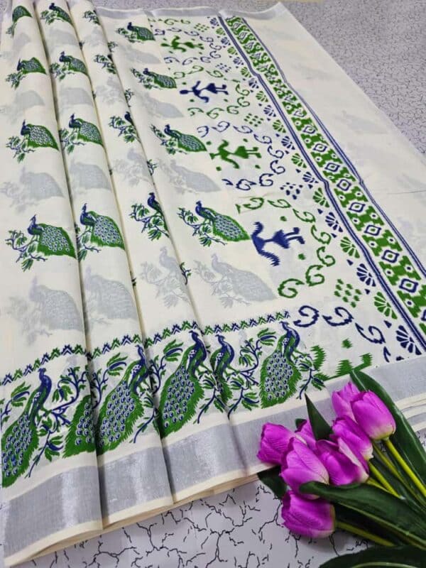 Kerala Cotton Printed Sarees | Beautiful Traditional Printed Work