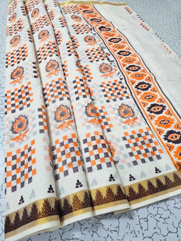 Kerala Cotton Printed Sarees | Beautiful Traditional Printed Work