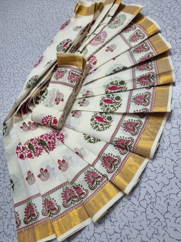 Kerala Cotton Printed Sarees | Beautiful Traditional Printed Work